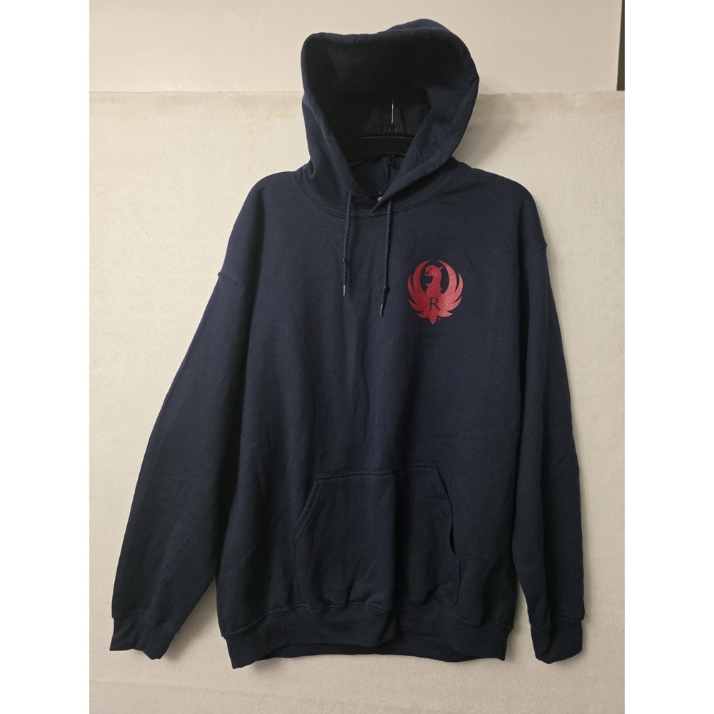 GILDAN Heavy Blend LONGSLEEVE HOODIE Size Large Navy Blue